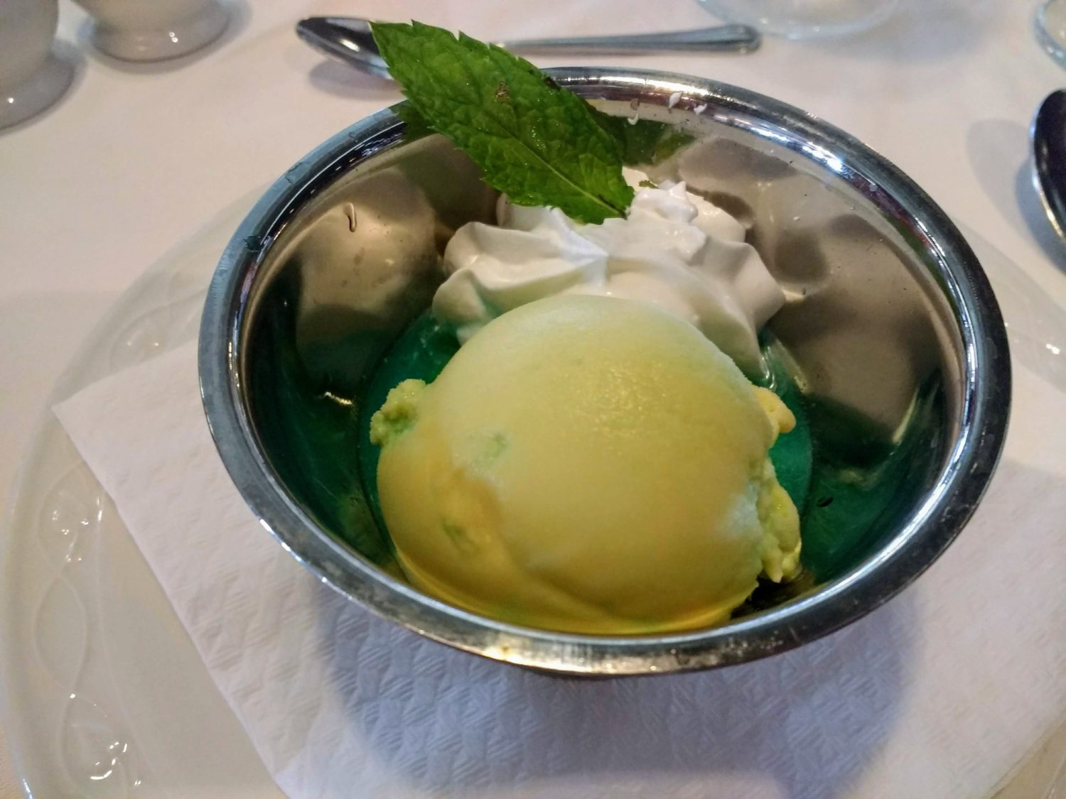 Eating Gluten Free on Marella Cruises - Blue lagoon dessert
