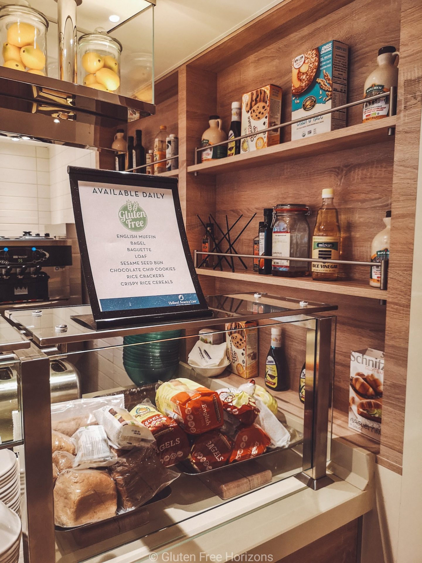 Gluten Free pantry in Nieuw Statendam's Lido Marketplace