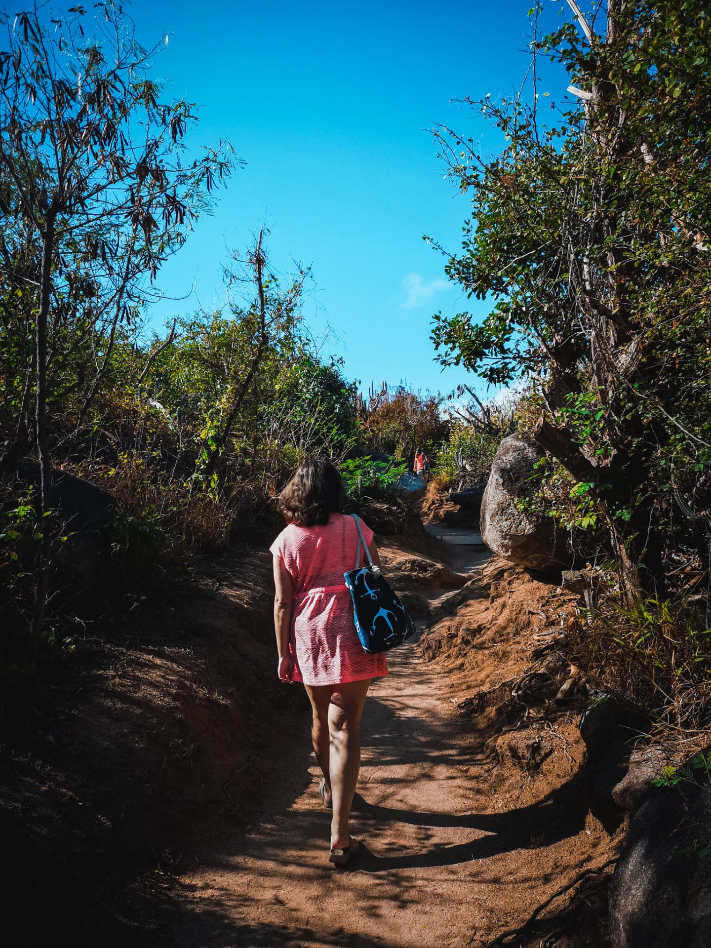 Walking down path to Devil's Bay The Baths Virgin Gorda